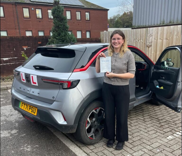 happy learner after passing driving test Cardiff